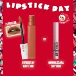 MAYBELLINE OFFRE ROUGE A LEVRES MAT LIQUIDE LONGUE TENUE SUPERSTAY MATTE INK 5 ML + MINI MASCARA SKY HIGH OFFERT