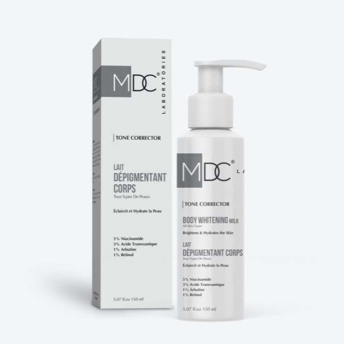mdc-mdc-tone-corrector-lait-depigmentant-corps-150-ml-cremes-cicatrisantes.jpg MDC TONE CORRECTOR LAIT DEPIGMENTANT CORPS 150 ML – Image 1