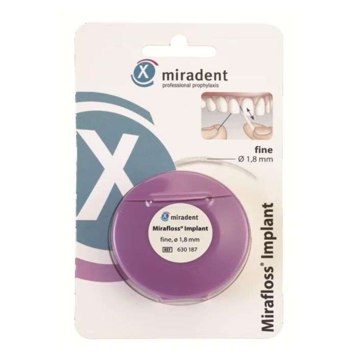miradent-miradent-mirafloss-implant-fils-dentaire-fine-18-mm-brossettes-interdentaires-et-accessoires.jpg MIRADENT MIRAFLOSS IMPLANT FILS DENTAIRE FINE 1.8 MM – Image 1