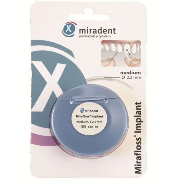 miradent-miradent-mirafloss-implant-fils-dentaire-medium-22-mm-brossettes-interdentaires-et-accessoires.jpg MIRADENT MIRAFLOSS IMPLANT FILS DENTAIRE MEDIUM 2.2 MM – Image 1