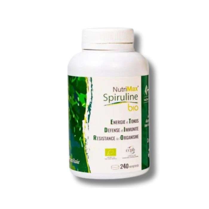 nutrimax-nutrimax-spiruline-100-bio-240-comprimes-tonus-et-vitalite-complements-alimentaires.jpg NUTRIMAX SPIRULINE 100% BIO 240 COMPRIMES TONUS ET VITALITÉ – Image 1