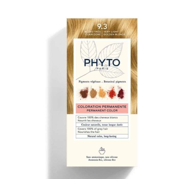 phyto-phyto-color-kit-coloration-93-blond-tres-clair-dore-coloration.jpg PHYTO COLOR KIT COLORATION 9.3 BLOND TRES CLAIR DORE – Image 1