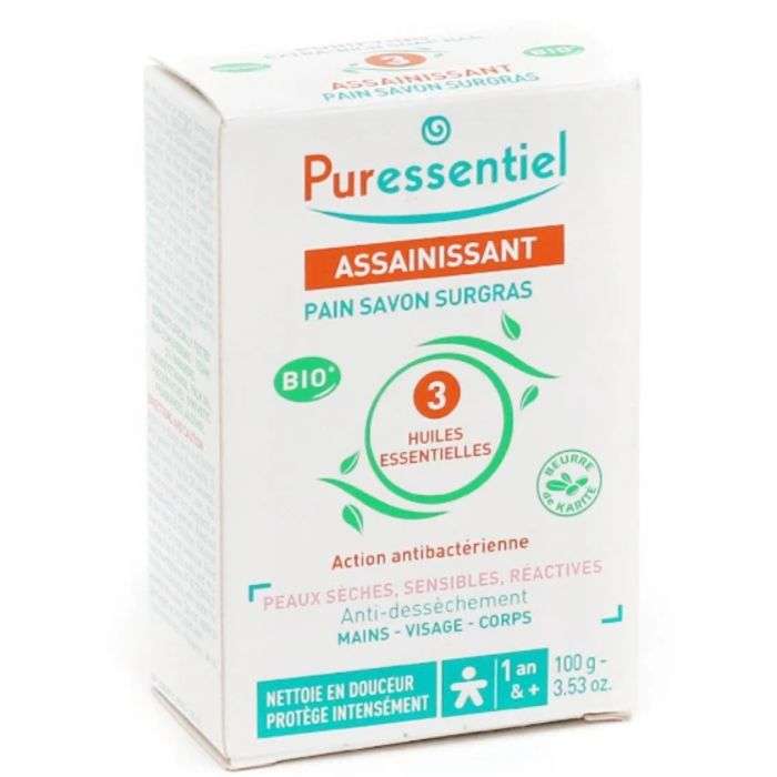 puressentiel-puressentiel-assainissant-pain-savon-surgras-100-g-savons-et-pains.jpg PURESSENTIEL ASSAINISSANT PAIN SAVON SURGRAS 100 G – Image 1