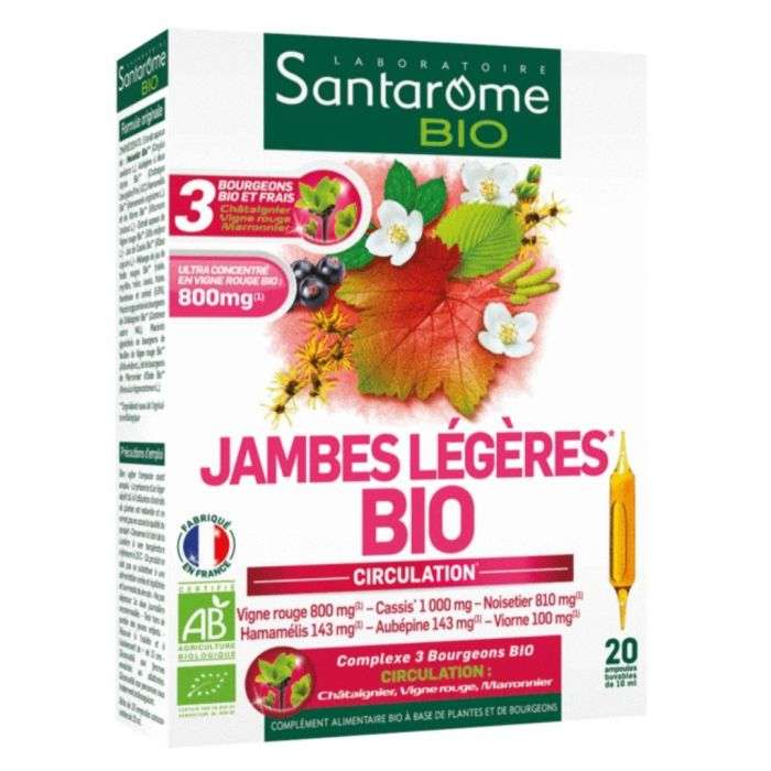 santarome-bio-santarome-bio-jambes-legeres-20-ampoules-complements-alimentaires-bio.jpg SANTAROME BIO JAMBES LEGERES 20 AMPOULES – Image 1