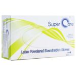 SUPERCARE LATEX POWDERED EXAMINATION GLOVES 100 UNITES MEDIUM