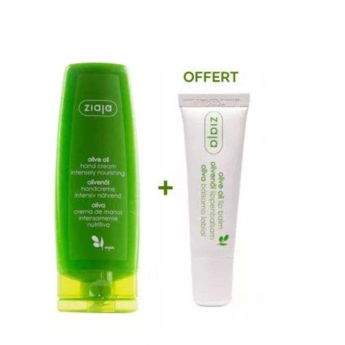 ziaja-ziaja-creme-mains-nourrissante-a-lhuile-dolive-baume-a-levres-a-lhuile-dolive-soins-mains-et-pieds.jpg ZIAJA CREME MAINS NOURRISSANTE A L'HUILE D'OLIVE + BAUME A LEVRES A L'HUILE D'OLIVE – Image 1